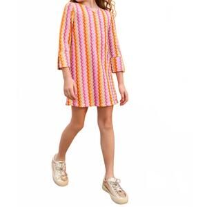 NEW BISBY girl's natalie mini dress in milan multi zigzag